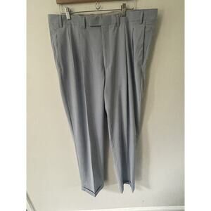 Paul Frederick Tailored Fit Mens 38x32 Pale Blue Pleated Pants Cotton Blend